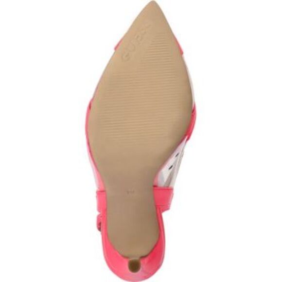 GUESS Womens Pink Translucent Panels Chafee Pointed Toe Stiletto Slingback 5 M - Picture 4 of 5